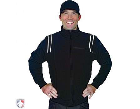 S330-BK/WHT Smitty Major League Style Fleece Lined Umpire Jacket - Black and White Front View