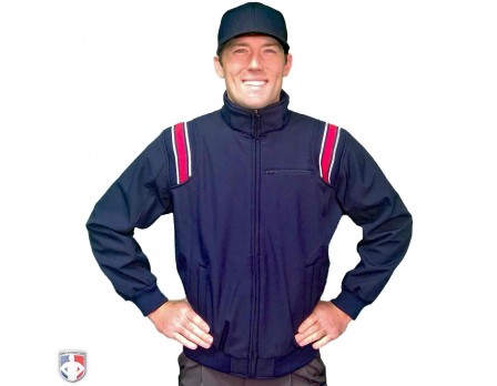 Smitty Major League Style Fleece Lined Umpire Jacket - Navy and Red