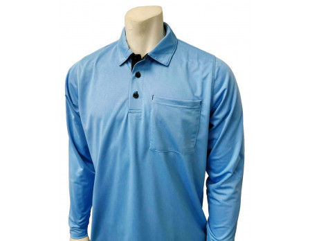 Smitty V3 Major League Replica Long Sleeve Umpire Shirt - Sky Blue with Black