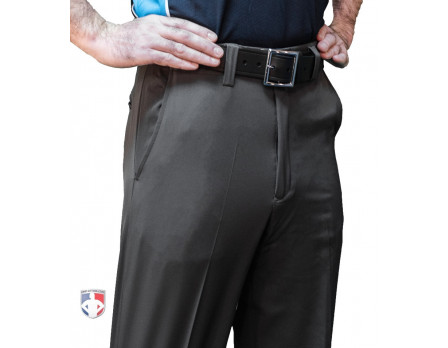 	Smitty Performance Poly Spandex Charcoal Grey Flat Front Umpire Base Pants with Expander Waistband