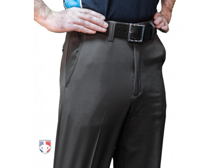 Smitty Performance Poly Spandex Charcoal Grey Flat Front Umpire Combo Pants with Expander Waistband