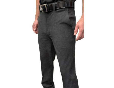 Smitty Tapered Poly Spandex Charcoal Grey Flat Front Umpire Base Pants