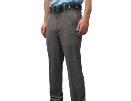 Smitty Tapered Poly Spandex Heather Grey Flat Front Umpire Base Pants