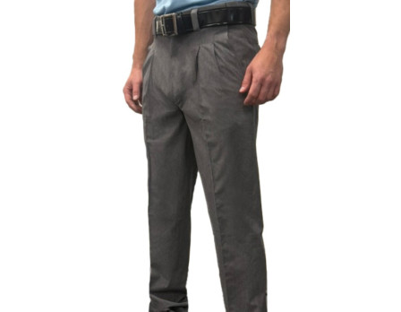 Smitty Tapered Poly Spandex Heather Grey Pleated Umpire Base Pants