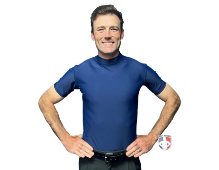 ThighPro Locked In Mock Neck Short Sleeve Compression Shirt - Navy