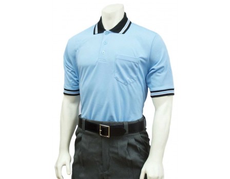 Smitty Pro Knit Umpire Shirt - Powder Blue with Black Collar