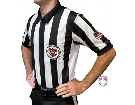 Rhode Island Football Officials Association (RIFOA) 2" Stripe Dye Sublimated Short Sleeve Football Referee Shirt
