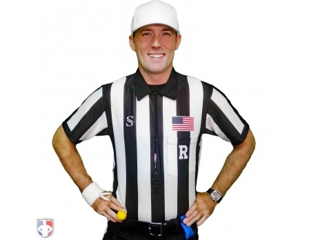 Smitty 2" Stripe Body Flex Short Sleeve Football Referee Shirt with Position Placket