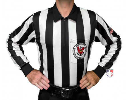 Rhode Island Football (RIFOA) 2" Stripe Dye Sublimated Long Sleeve Football Referee Shirt