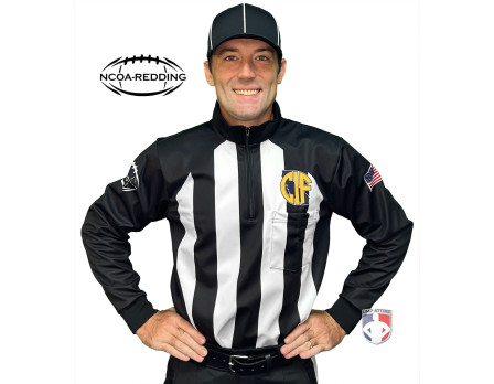 California (REDDING) 2 1/4" Stripe Cold Weather Water Resistant Football Referee Shirt Front