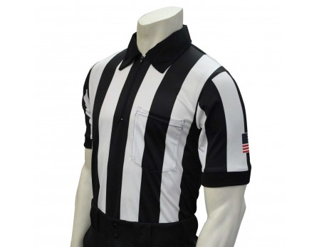 Smitty 2 1/4" Stripe Body Flex Short Sleeve Football Referee Shirt with SLEEVE USA FLAG