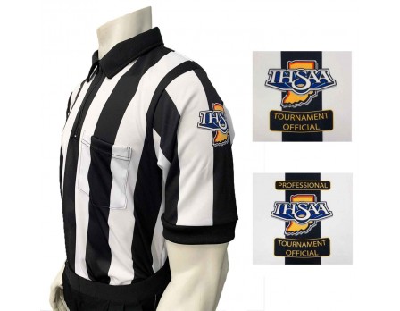 USA137IN-FLEX Indiana (IHSAA) 2 1/4" Stripe Body Flex Short Sleeve Football Referee Shirt