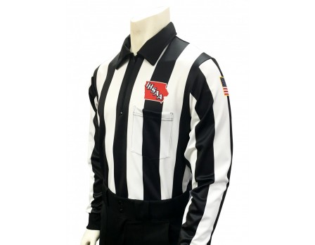Iowa (IHSAA) 2 1/4" Stripe Foul Weather Football Referee Shirt