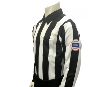 Kansas (KSHSAA) 2 1/4" Stripe Long Sleeve Football Referee Shirt