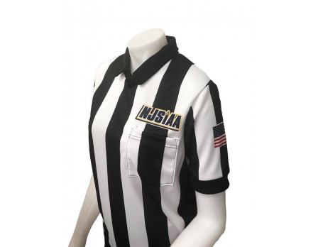 New Jersey (NJSIAA) Women's 2 1/4" Stripe Body Flex Short Sleeve Football and Lacrosse Referee Shirt