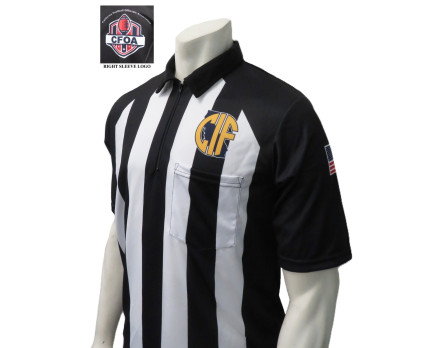 California (CFOA) 2 1/4" Stripe Short Sleeve Football Referee Shirt