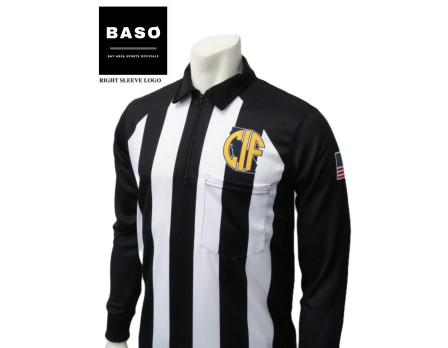 California (BASO) 2 1/4" Stripe Long Sleeve Football Referee Shirt