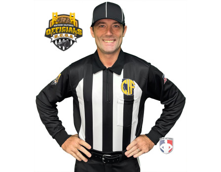 California (NCOA) 2 1/4" Stripe Long Sleeve Football Referee Shirt