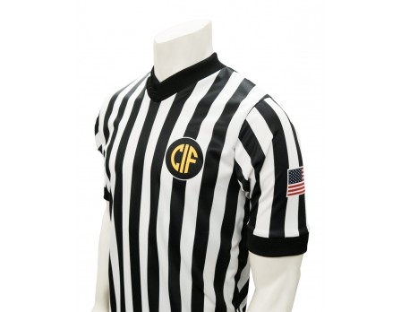 USA200CA-FLEX California (CIF) 1" Stripe Body Flex Men's V-Neck Referee Shirt