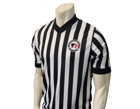 Iowa Girls (IGHSAU) 1" Stripe Body Flex Men's V-Neck Referee Shirt