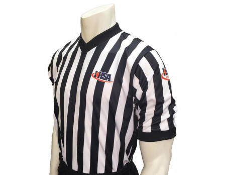 Illinois (IHSA) 1" Stripe Body Flex Men's V-Neck Referee Shirt