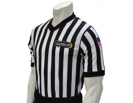 USA200LA-FLEX Louisiana (LHSOA) 1" Stripe Body Flex Men's V-Neck Referee Shirt