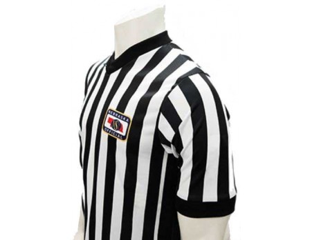 Nebraska (NSAA) 1" Stripe Body Flex Men's Referee Shirt with Side Panels