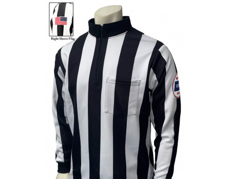 USA730KS-225 Kansas (KSHSAA) 2 1/4" Stripe Foul Weather Football Referee Shirt
