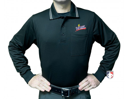 Virginia High School League (VHSL) Long Sleeve Umpire Shirt - Black