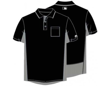 Majestic MLB Umpire Shirt - Black with Charcoal Grey