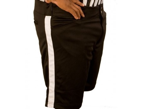 Smitty Black Football Shorts with White Stripe
