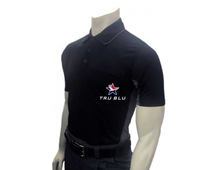 TruBlu Umpire Association (TRUBLU) Short Sleeve Major League V2 Replica Baseball Umpire Shirt - Black with Charcoal Grey