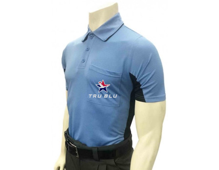 TruBlu Umpire Association (TRUBLU) Short Sleeve Major League V2 Replica Baseball Umpire Shirt - Sky Blue with Black