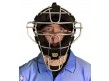 A3009-AL-SV-Wilson Silver Dyna-Lite Aluminum Umpire Mask With Memory Foam Worn Front