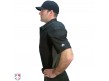 A3215 Wilson MLB West Vest Platinum Umpire Chest Protector Worn Side View in Umpire Shirt