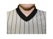 Smitty Women's Grey V-Neck Performance Mesh Referee Shirt with Black Pinstripes