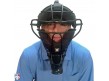 CM-TG-45 Champro Vented 4 1/2" Umpire Throat Guard Worn Front View