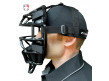 CM84-BM Champro Black Rampage Magnesium Umpire Mask with Dri-Gear Worn Side View