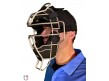 DFM-BL-SV Diamond Silver Big League Aluminum Umpire Mask with Leather Worn Front Angled View