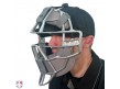 FM4000-UMP-SV/GY All-Star Silver Magnesium Umpire Mask with Grey LUC Front Angled Worn View