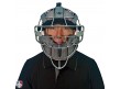 FM4000-UMP-SV/GY All-Star Silver Magnesium Umpire Mask with Grey LUC Front Worn View