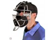FM4000MAG-UMP-SV/BK All-Star Silver Magnesium Umpire Mask with Black LUC Worn Front Angled View