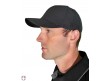 HT316-BK Smitty Performance Flex Fit Umpire Cap 6-Stitch Black Worn Front Angled View
