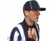 LXT600BB Midland Football Referee Communication System Worn Front Angled Headset Talking Closeup