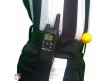 LXT600BB Midland Football Referee Communication System Worn Side Closeup On Belt