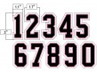 N3-SUB-BPKW 3" Precision-Cut Number - Black on Pink on White