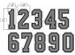 N4-SUB-GYBW 4" Precision-Cut Grey on Black on White Numbers
