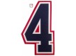 N4-SUB-NWR 4" Precision Cut Umpire Numbers - Navy on White on Red