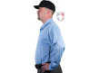 S311 Smitty Major League Style Long Sleeve Self-Collared Umpire Shirt - Polo Blue Left Side