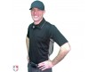 S314-BK Smitty V2 Major League Replica Umpire Shirt - Black with Charcoal Grey Worn Front Angled View